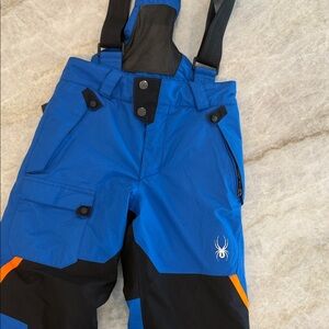 Spyder Blue Ski Pants with Black and Orange Accents